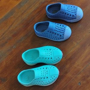 Two pairs EUC Toddler sz. C6 Native Shoes